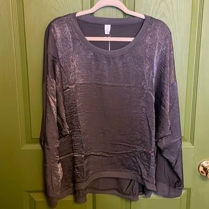 BARE NECESSITIES Rise and Shine Satin and Jersey Pullover